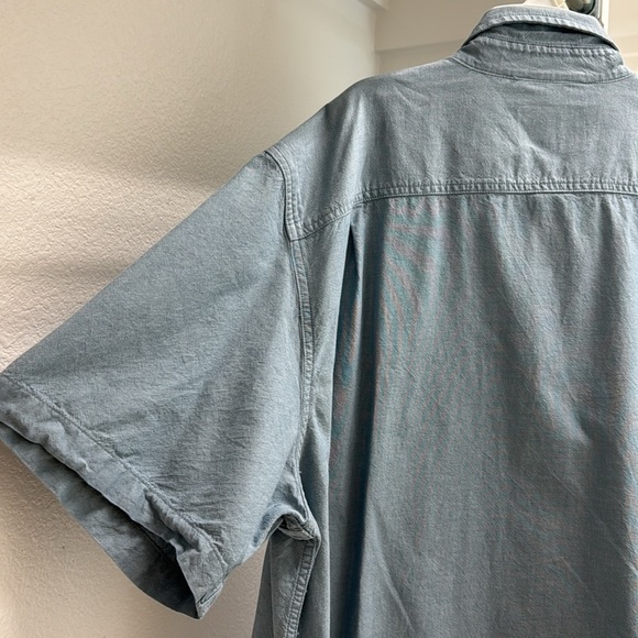 Carhartt Loose Fit Short Sleeve 100% Cotton Men’s 2XL Casual Work Shirt Lt Blue - Picture 9 of 14